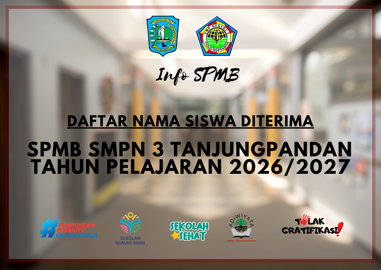 Daftar Nama Siswa Diterima SMPN 3 Tanjungpandan Tahun Pelajaran 2026/2027